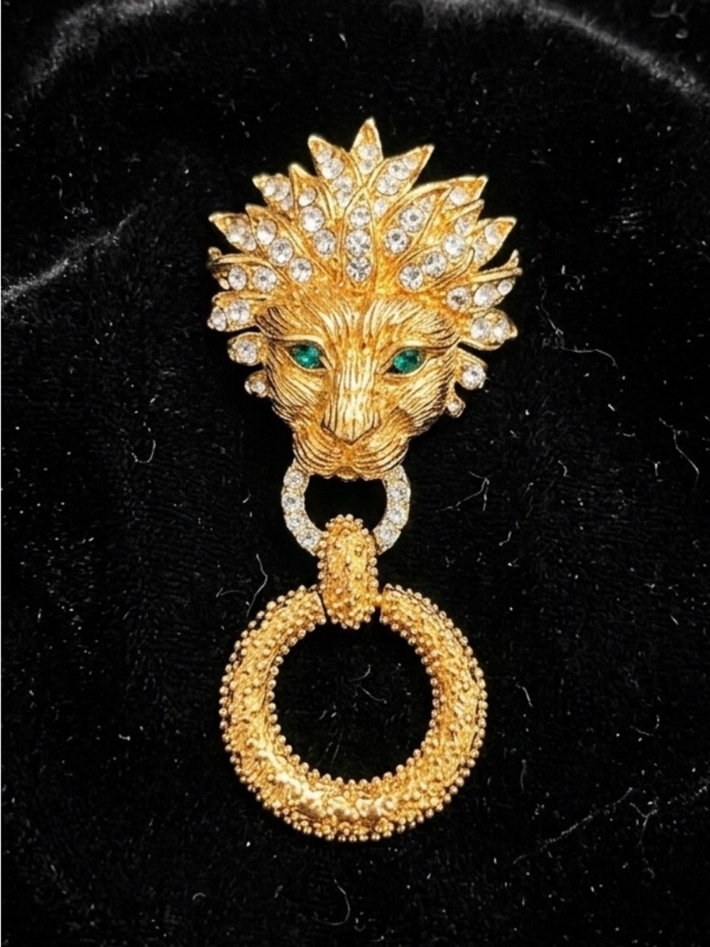#16 CAMROSE & KROSS JBK Vintage Lion Head Door Knocker Brooch Pin